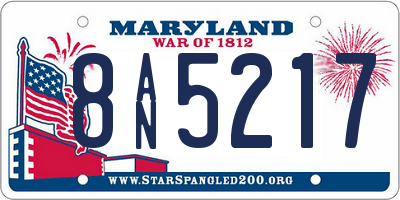 MD license plate 8AN5217