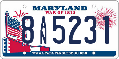 MD license plate 8AN5231
