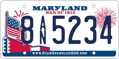 MD license plate 8AN5234