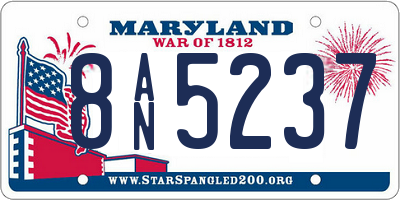 MD license plate 8AN5237