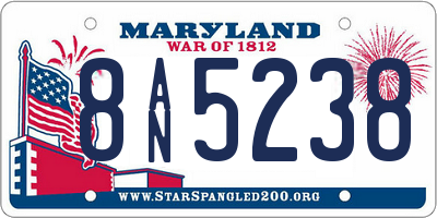 MD license plate 8AN5238
