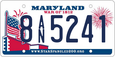 MD license plate 8AN5241