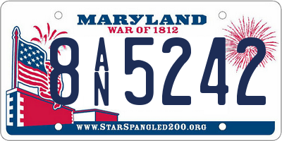 MD license plate 8AN5242