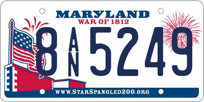 MD license plate 8AN5249