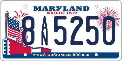 MD license plate 8AN5250
