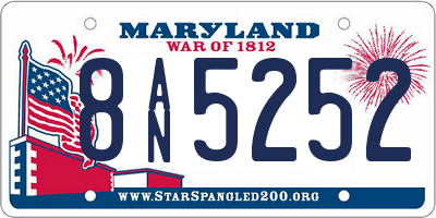 MD license plate 8AN5252