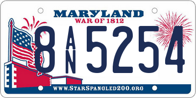 MD license plate 8AN5254