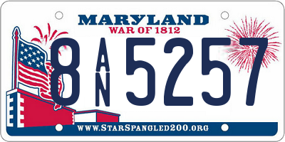 MD license plate 8AN5257