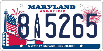 MD license plate 8AN5265