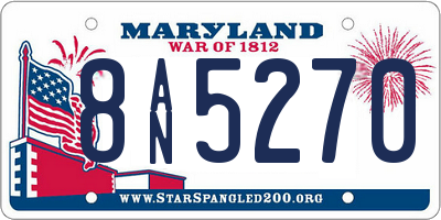 MD license plate 8AN5270