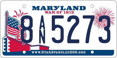 MD license plate 8AN5273