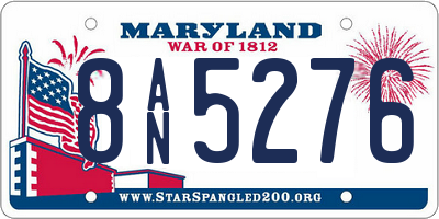 MD license plate 8AN5276