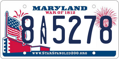 MD license plate 8AN5278