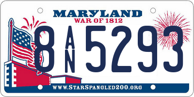 MD license plate 8AN5293