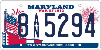 MD license plate 8AN5294