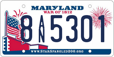 MD license plate 8AN5301