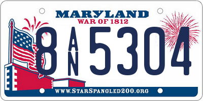 MD license plate 8AN5304