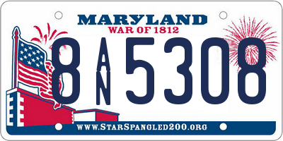 MD license plate 8AN5308