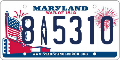 MD license plate 8AN5310