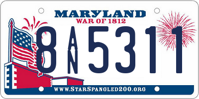 MD license plate 8AN5311