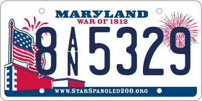 MD license plate 8AN5329