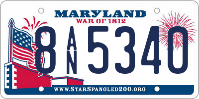 MD license plate 8AN5340