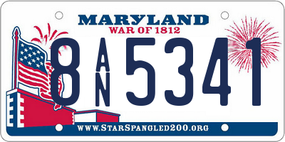MD license plate 8AN5341
