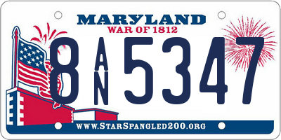 MD license plate 8AN5347