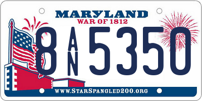MD license plate 8AN5350