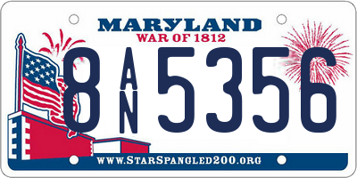MD license plate 8AN5356