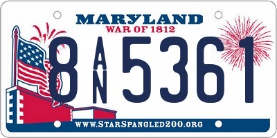 MD license plate 8AN5361