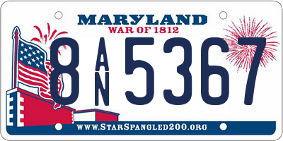 MD license plate 8AN5367
