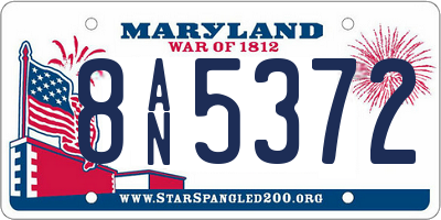 MD license plate 8AN5372
