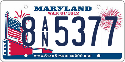 MD license plate 8AN5377