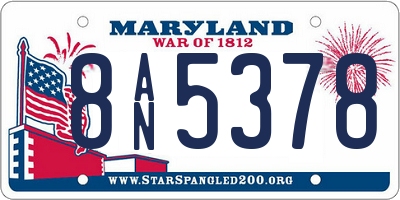 MD license plate 8AN5378