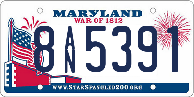 MD license plate 8AN5391