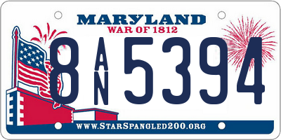 MD license plate 8AN5394