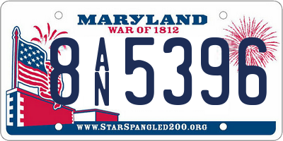 MD license plate 8AN5396