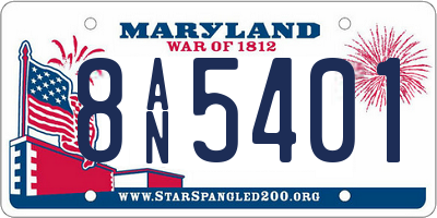 MD license plate 8AN5401