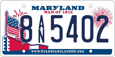 MD license plate 8AN5402