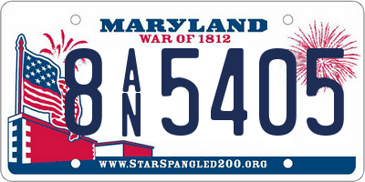 MD license plate 8AN5405