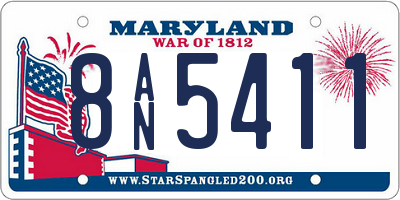 MD license plate 8AN5411