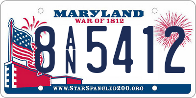 MD license plate 8AN5412