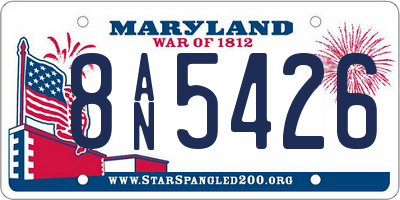 MD license plate 8AN5426