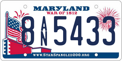 MD license plate 8AN5433