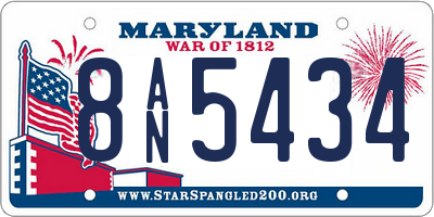 MD license plate 8AN5434