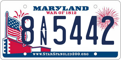 MD license plate 8AN5442