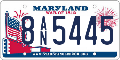 MD license plate 8AN5445