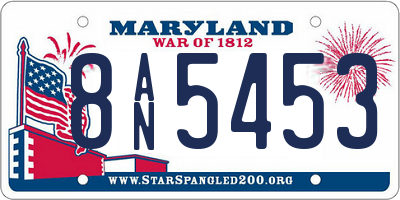 MD license plate 8AN5453