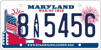 MD license plate 8AN5456